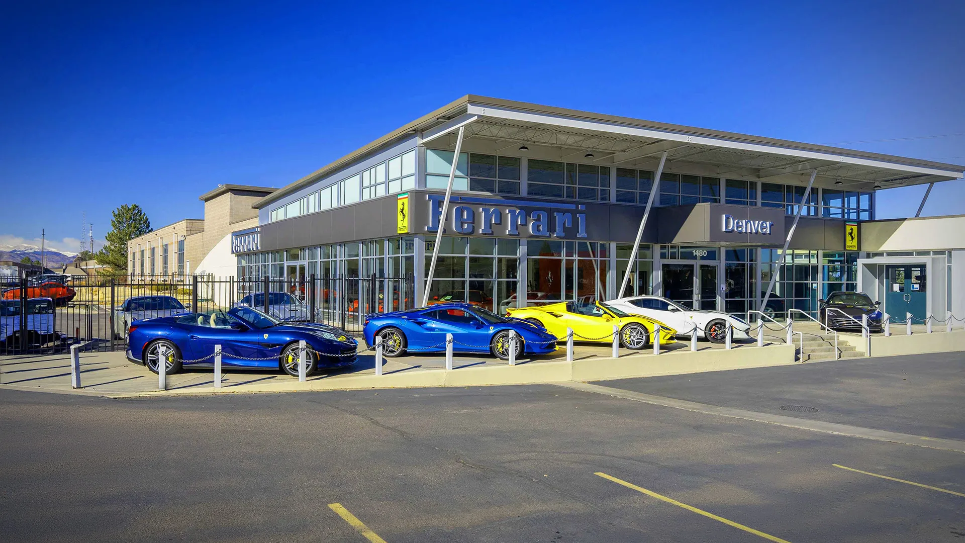 Ferrari of Denver dealership building in Highlands Ranch