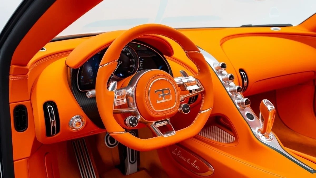 2025 Bugatti W16 Mistral interior, Orange