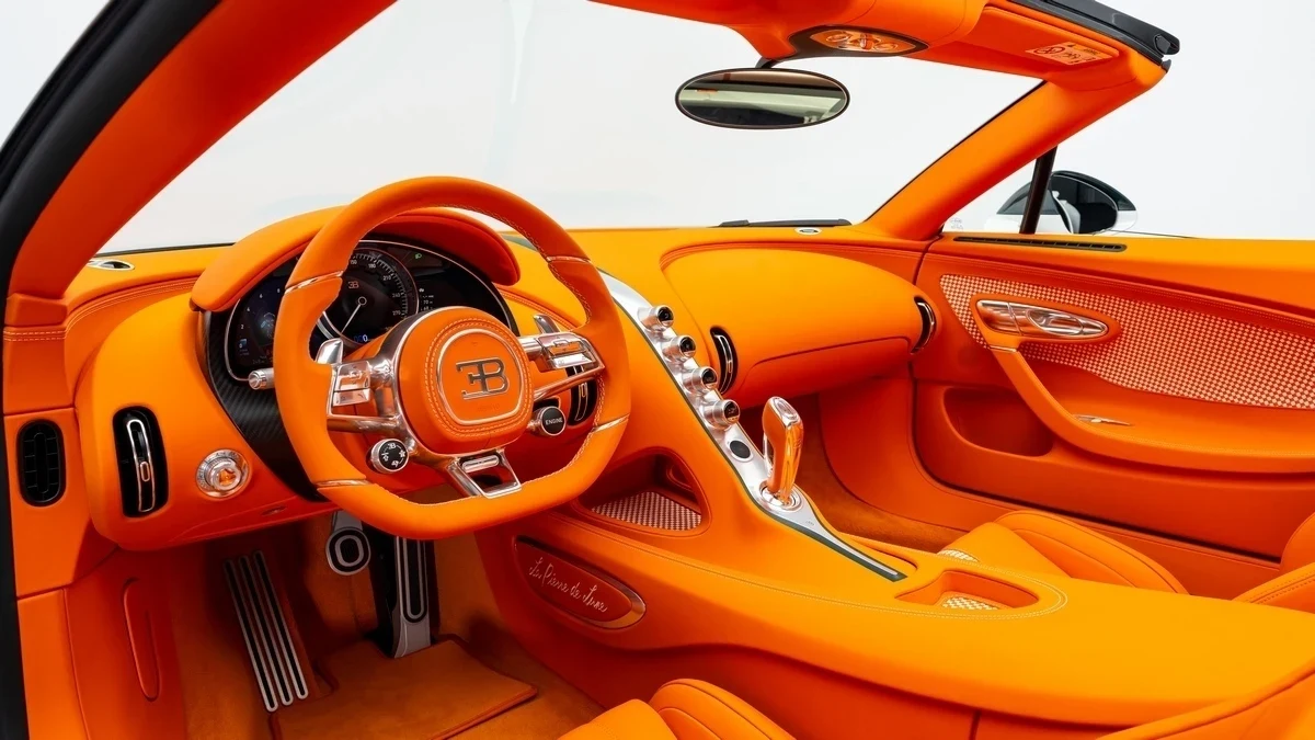 2025 Bugatti W16 Mistral interior, Orange