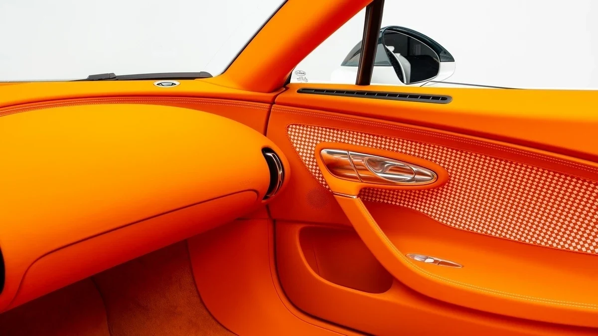 2025 Bugatti W16 Mistral interior, door panel, Orange