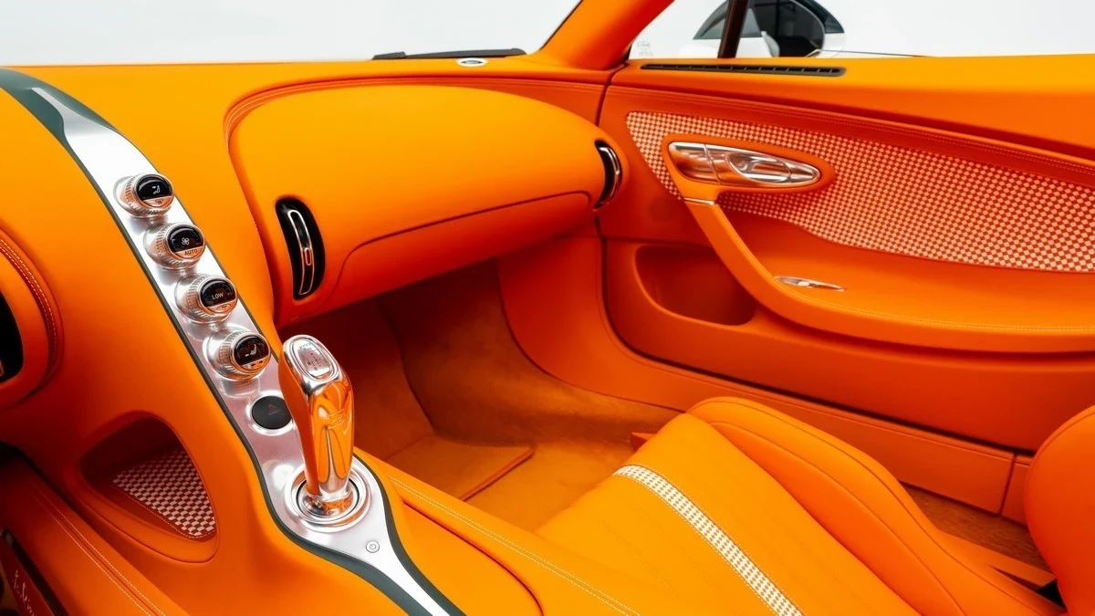 2025 Bugatti W16 Mistral interior, door panel, Orange