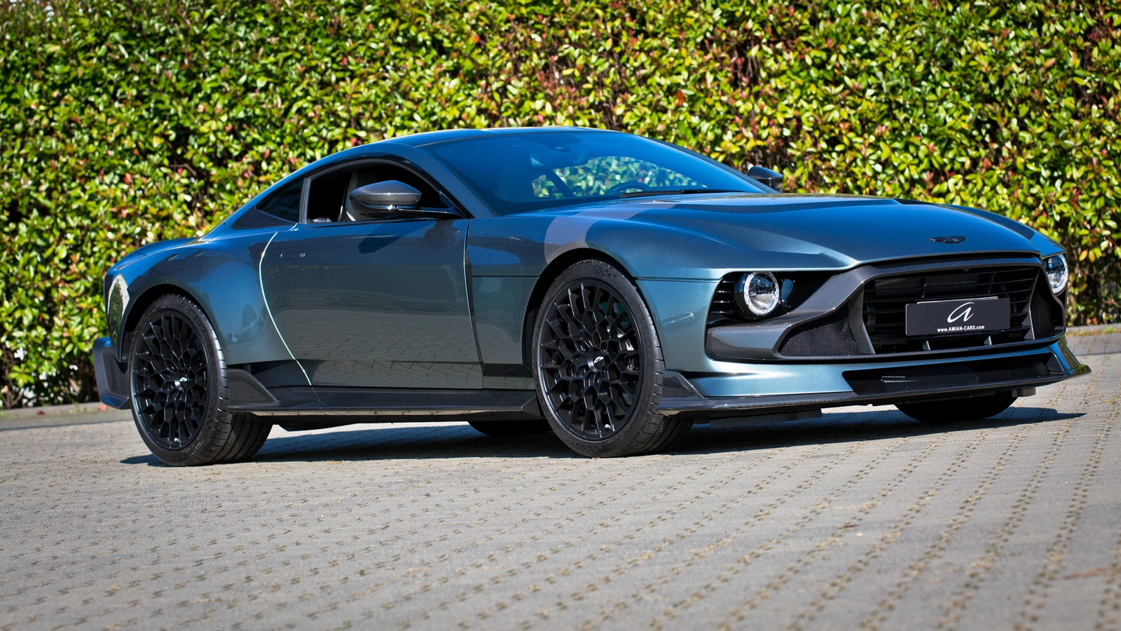 Green Aston Martin Valour, full front three-quarter view
