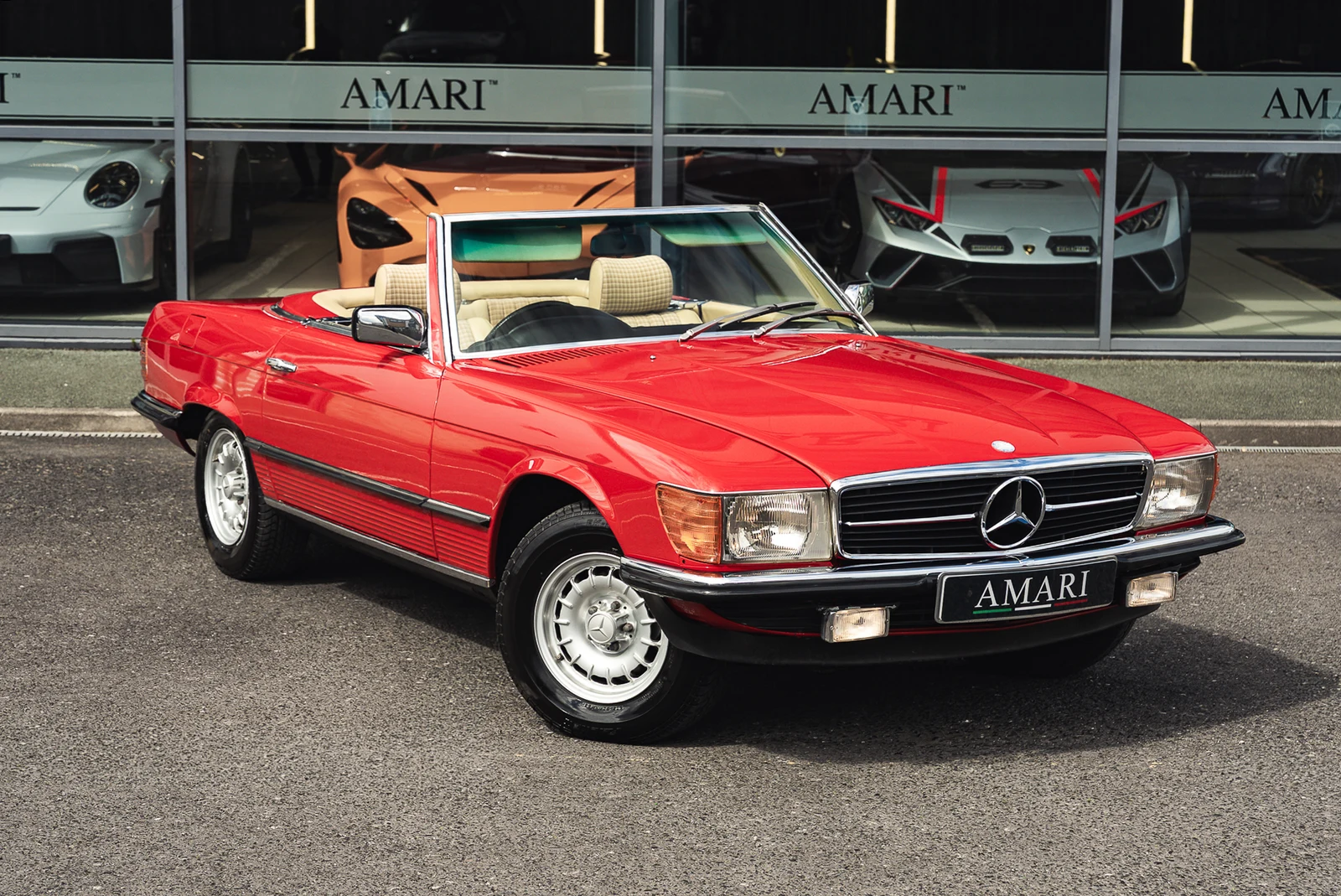 Seller photograph: Mercedes-Benz 380 SL (R107) Signal Red