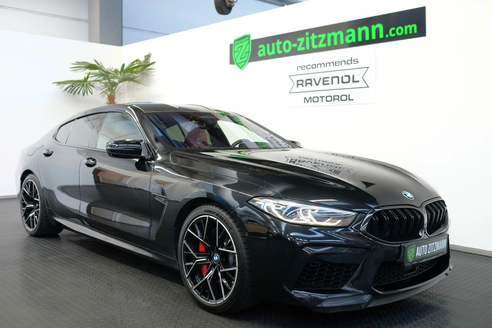 BMW M8 Gran Coupe Competition, exterior view of the entire car