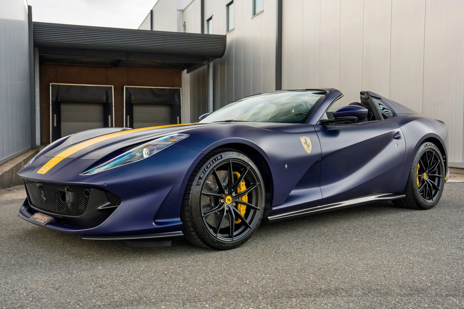 Ferrari 812 GTS · Blu Le Mans Opaco with Giallo Modena Opaco livery · Bernards Exclusives