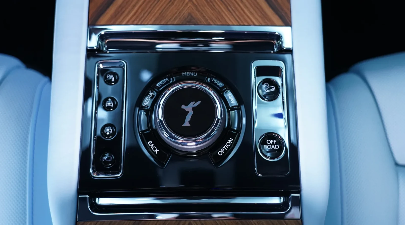 2019 Rolls-Royce Cullinan by Onyx Concept interior, center console, Baby Blue
