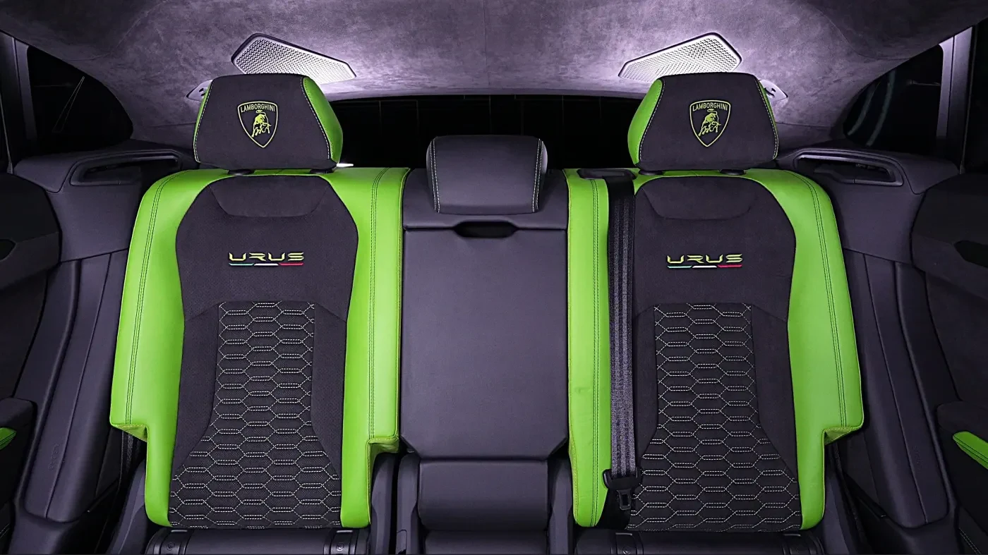 2021 Lamborghini Urus Capsule Novitec ESTESO interior, seats, Nero Alcantara & Verde Fauns