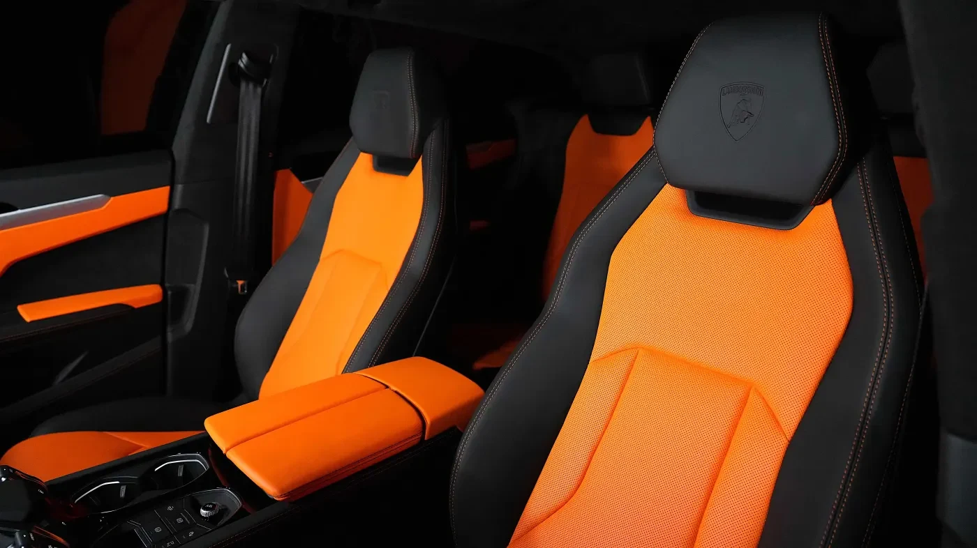 2023 Lamborghini Urus Novitec ESTESO interior, seats, Nera (Black) & Anracio Dryope (Orange)