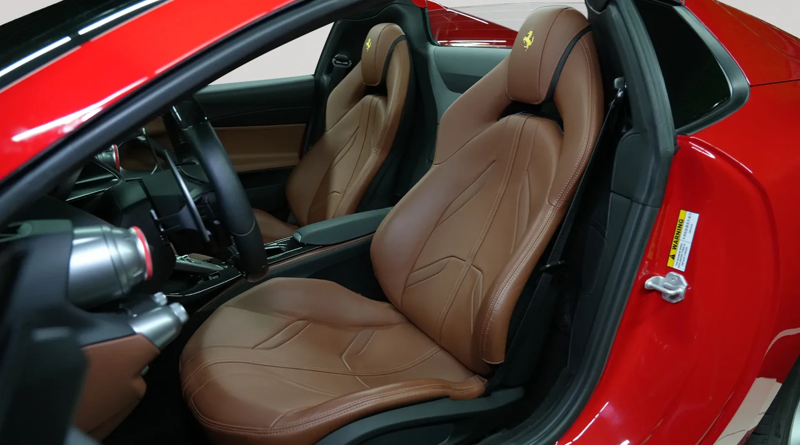 2022 Ferrari 812 GTS interior, seats, Brown and Black