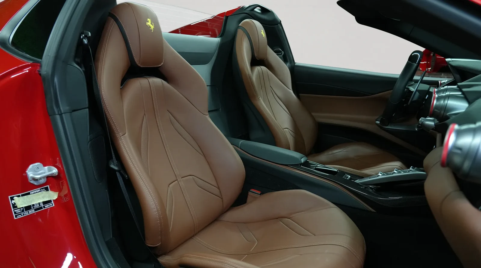 2022 Ferrari 812 GTS interior, seats, Brown and Black