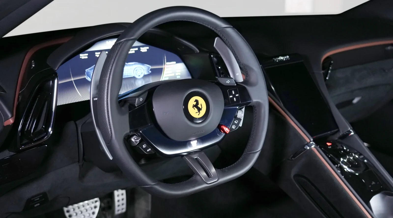 2023 Ferrari Roma interior, Terra Bruciata