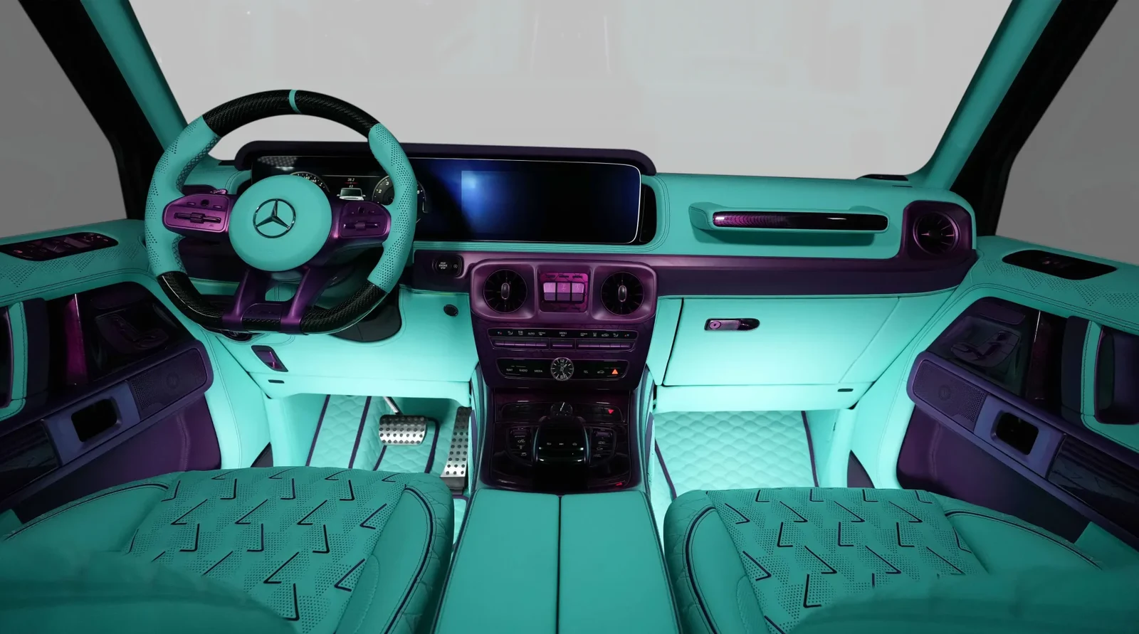 2023 Mercedes-Benz G-Class G7X by Onyx Concept interior, dashboard, Tiffany Blue & Purple