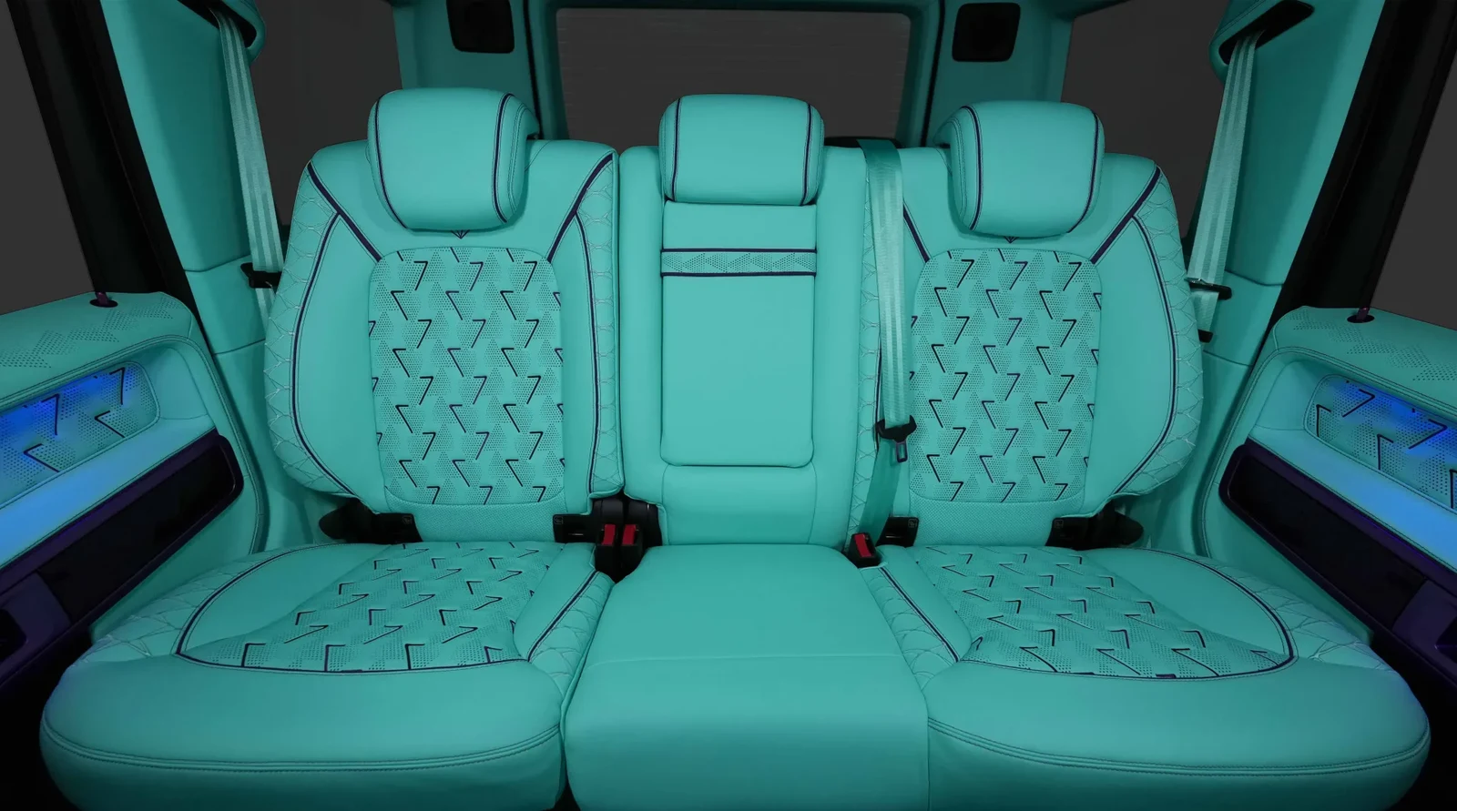 2023 Mercedes-Benz G-Class G7X by Onyx Concept interior, seats, Tiffany Blue & Purple