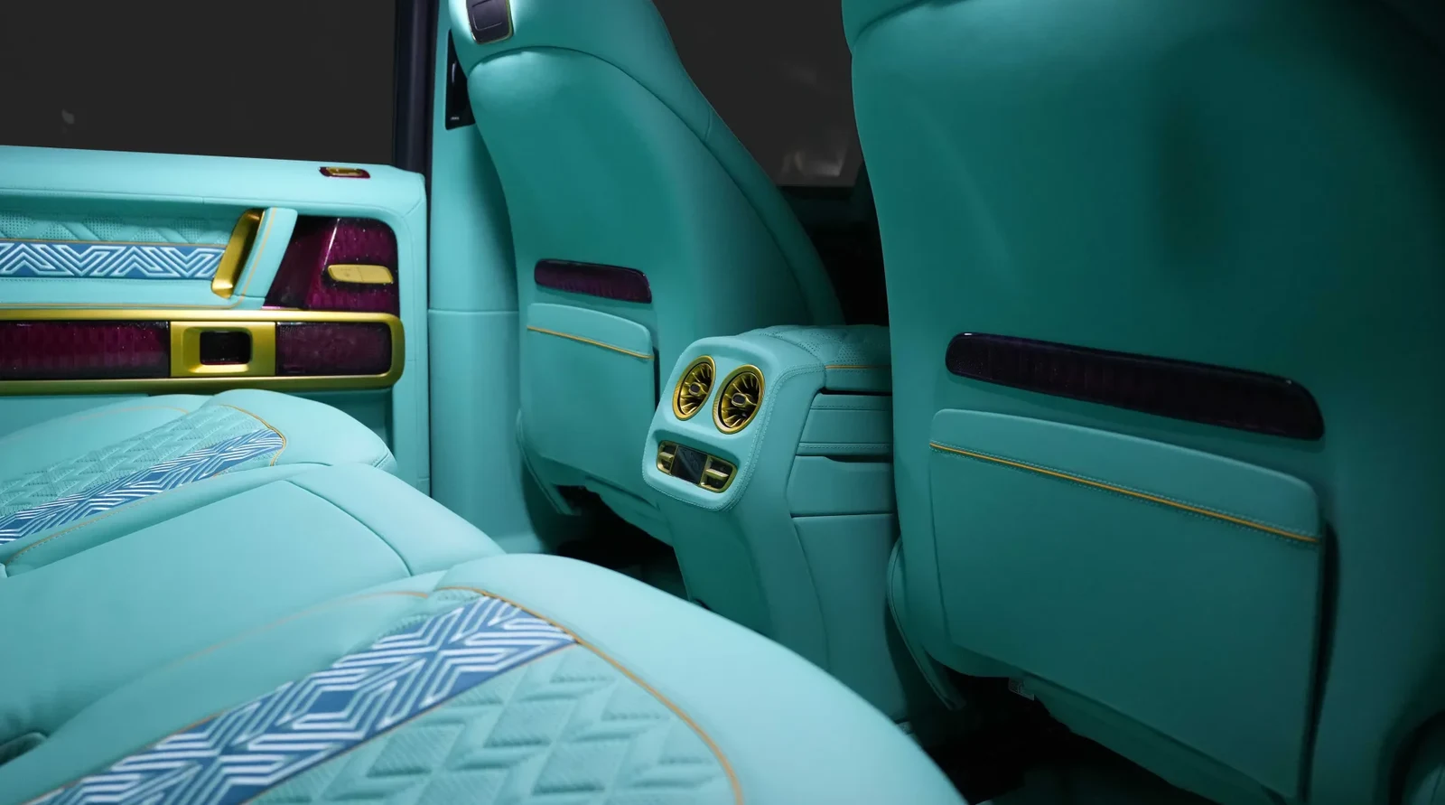 2023 Mercedes-Benz G-Class G7X Keeva by Onyx Concept interior, seats, Mint Green & Goldenrod Matte