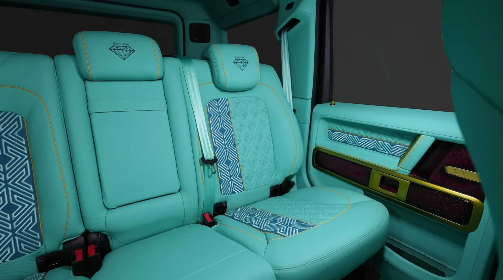 2023 Mercedes-Benz G-Class G7X Keeva by Onyx Concept interior, seats, Mint Green & Goldenrod Matte