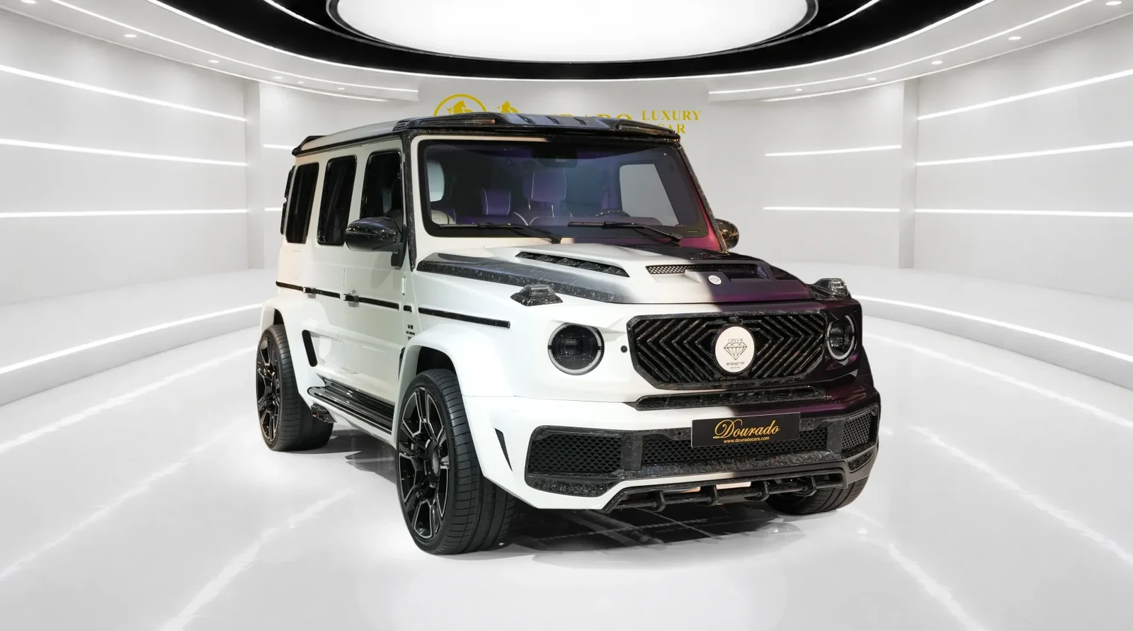 2024 Mercedes-Benz G-Class G9X Onyx Concept Mirage Edition, Purple and White, complete car from a front three-quarter angle