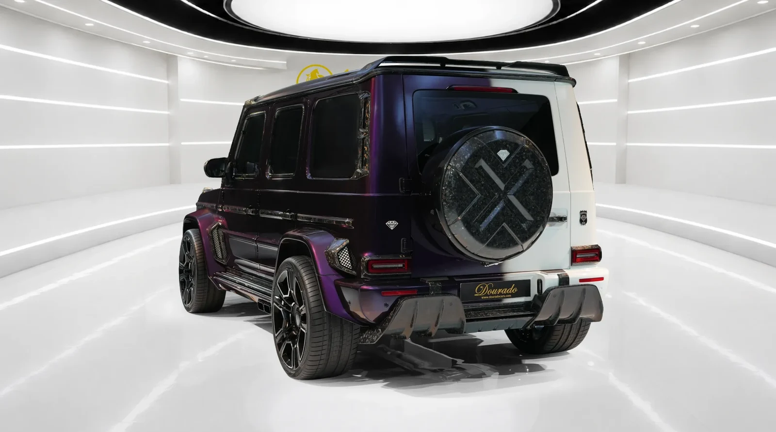 2024 Mercedes-Benz G-Class G9X Onyx Concept Mirage Edition, rear three-quarter view, Purple and White