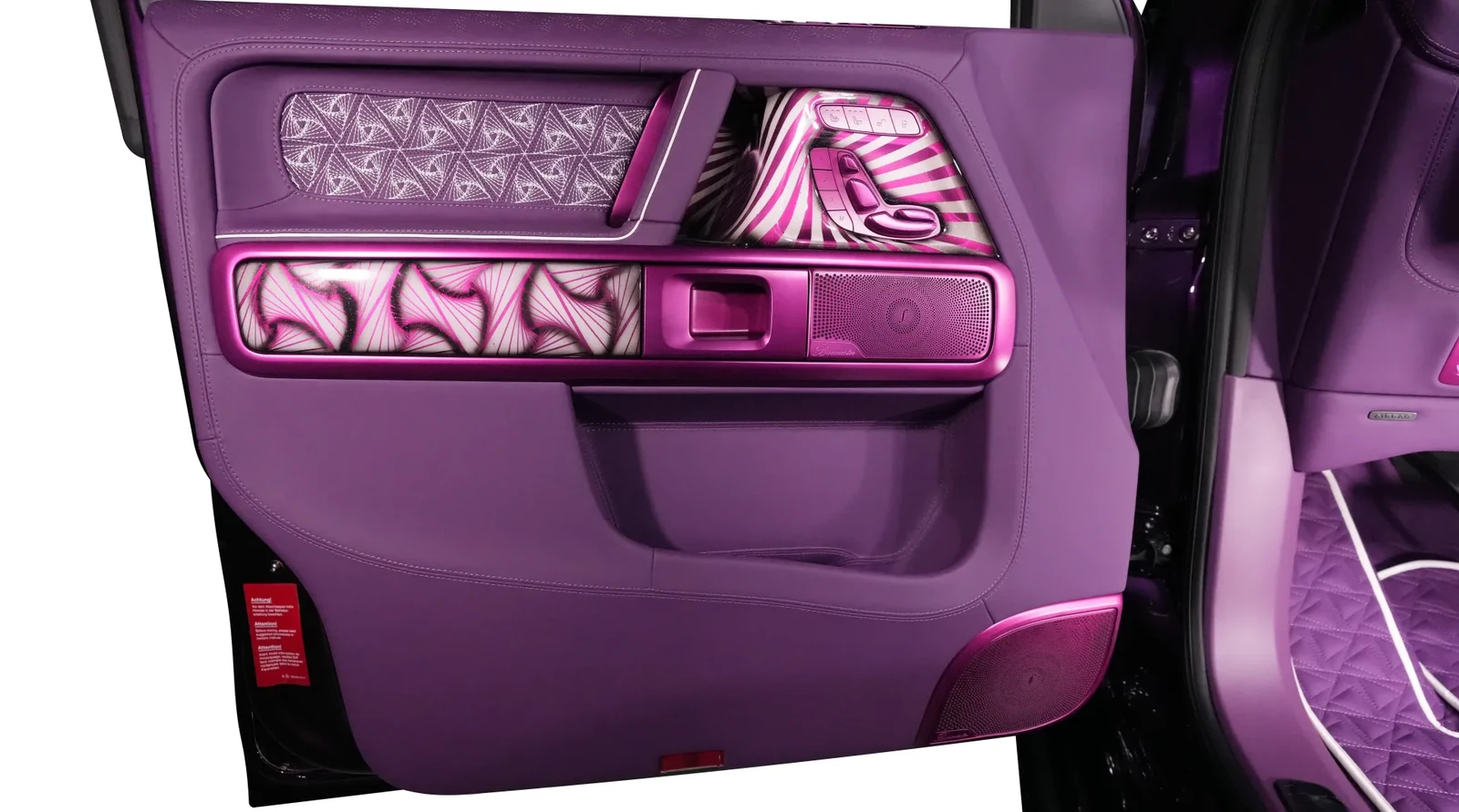 2024 Mercedes-Benz G-Class G9X Onyx Concept Mirage Edition interior, door panel, Purple and White