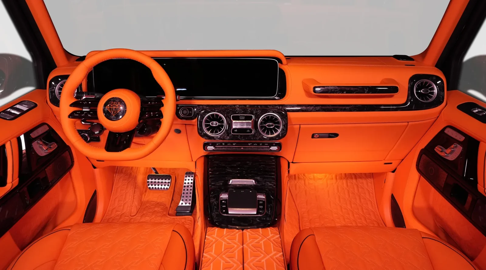 2025 Mercedes-Benz G-Class G8X Rage by Onyx Concept interior, Mandarin orange