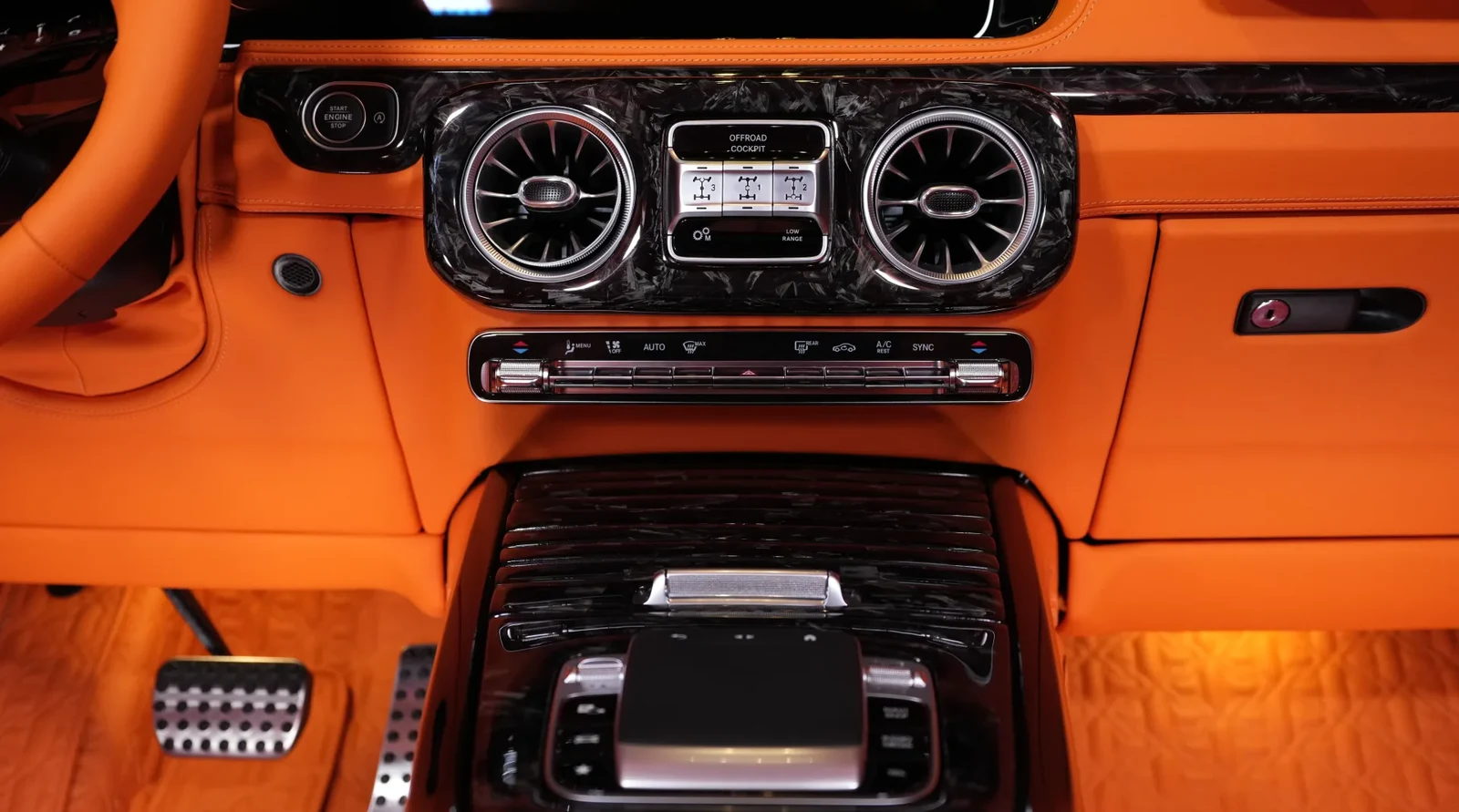 2025 Mercedes-Benz G-Class G8X Rage by Onyx Concept interior, Mandarin orange