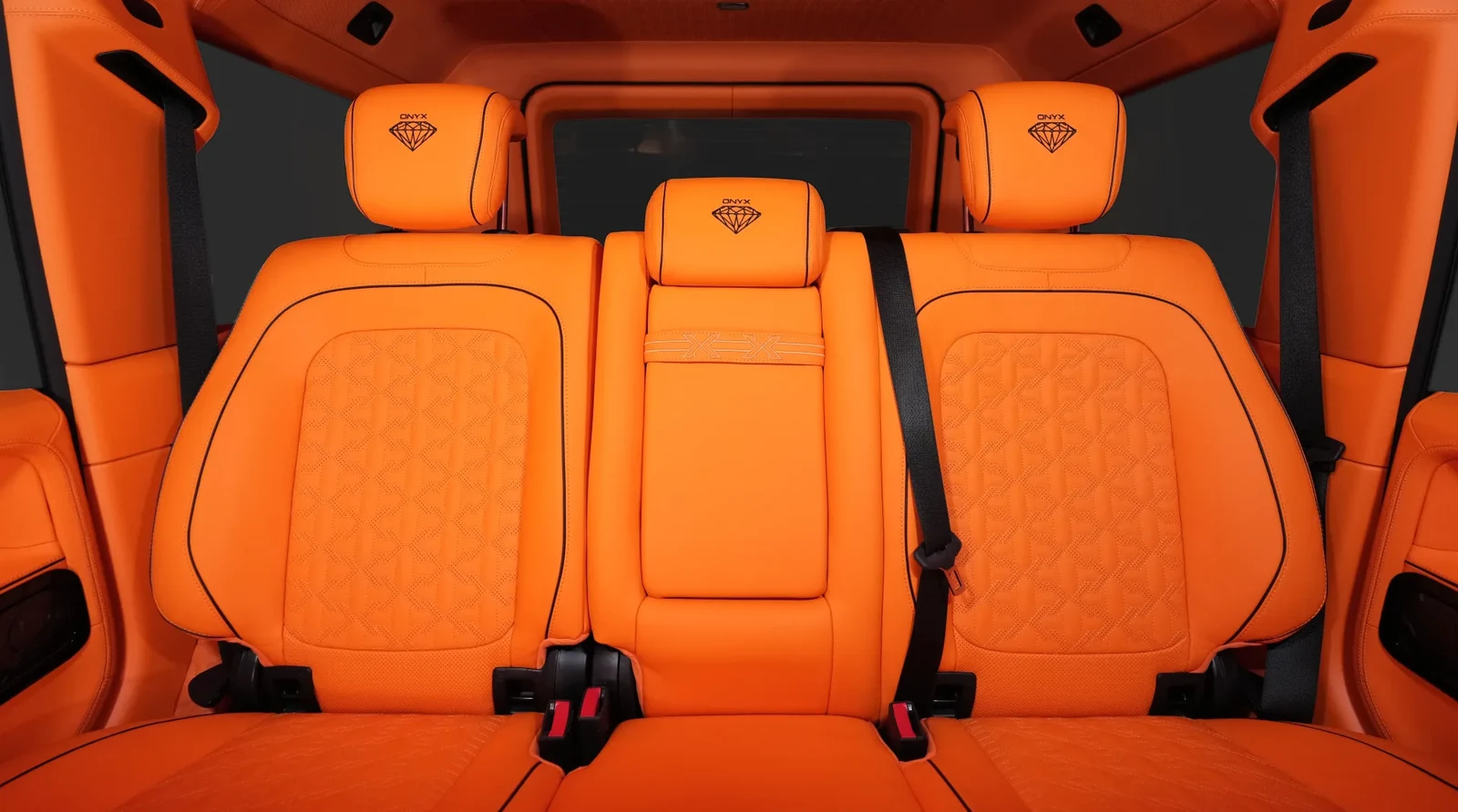 2025 Mercedes-Benz G-Class G8X Rage by Onyx Concept interior, seats, Mandarin orange
