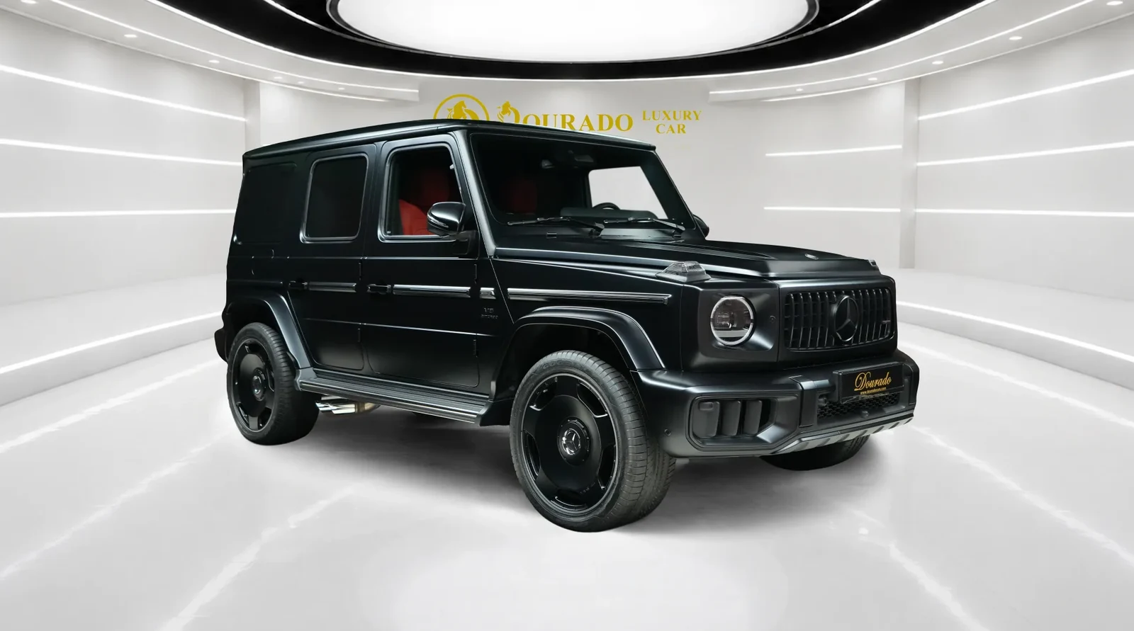 2025 Mercedes-AMG G 63, Magno Black, complete car from a front three-quarter angle