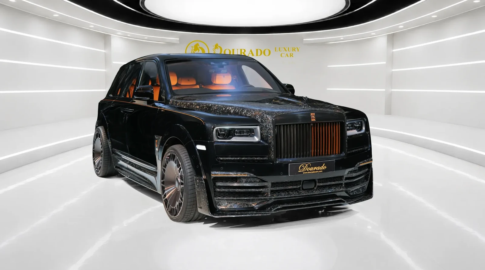 2024 Rolls-Royce Cullinan by Onyx Concept, Diamond Black, complete car from a front three-quarter angle