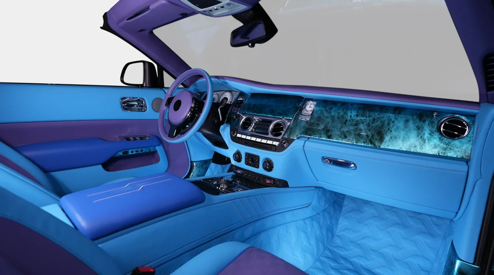 2020 Rolls-Royce Dawn by Onyx Concept interior, dashboard, Blue & Purple