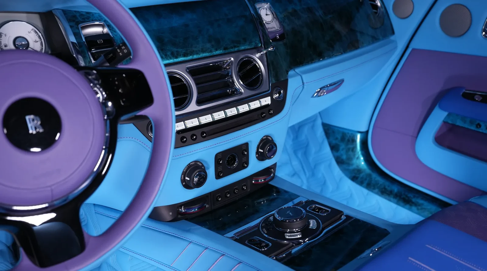2020 Rolls-Royce Dawn by Onyx Concept interior, dashboard, Blue & Purple
