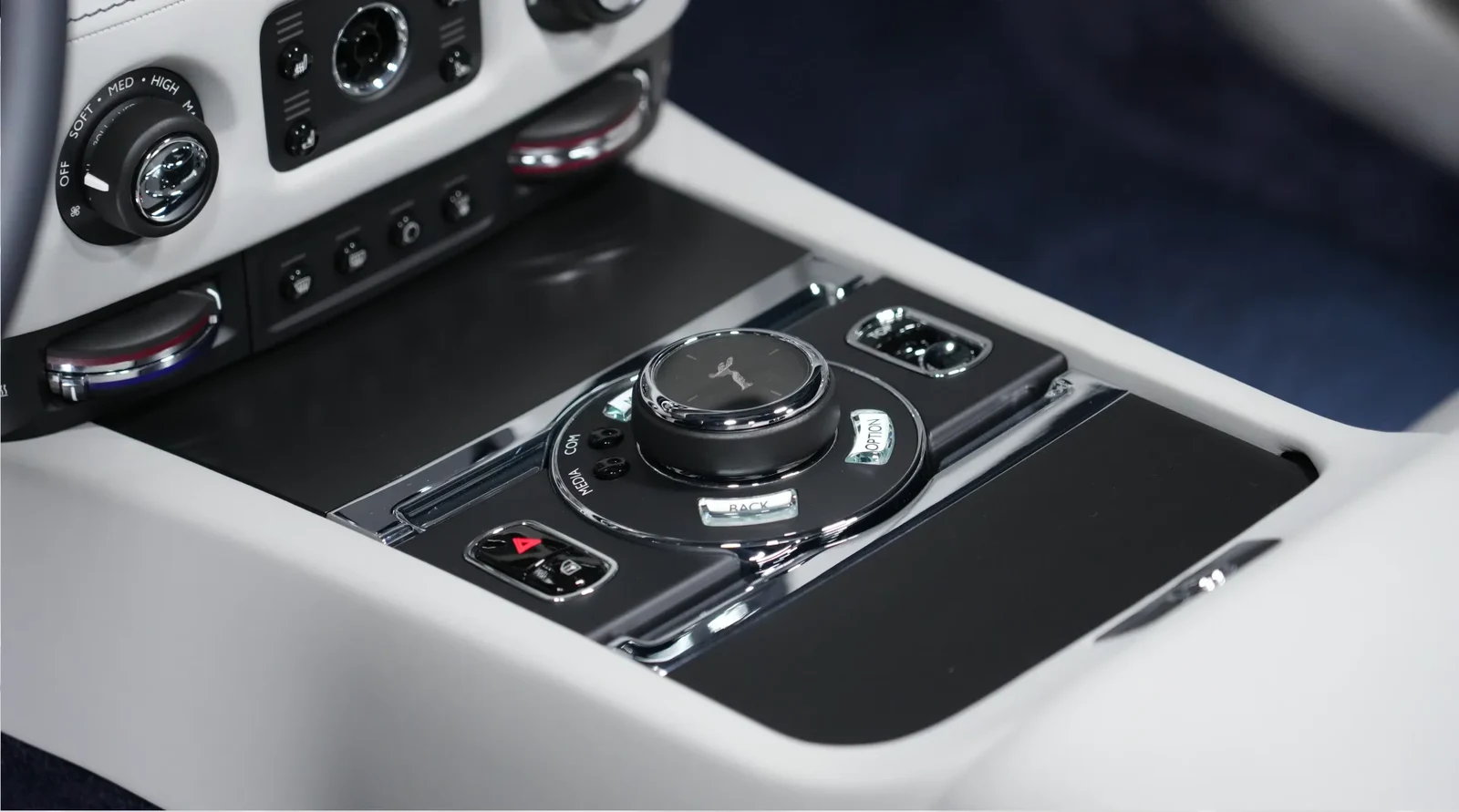 2022 Rolls-Royce Dawn by Onyx Concept interior, center console, Off White