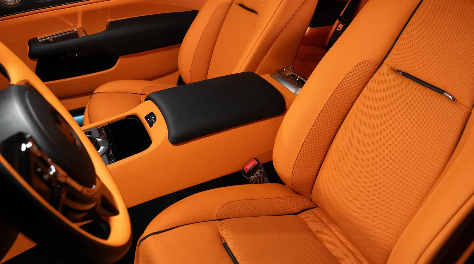 2023 Rolls-Royce Wraith by Onyx Concept interior, seats, Mandarin Orange