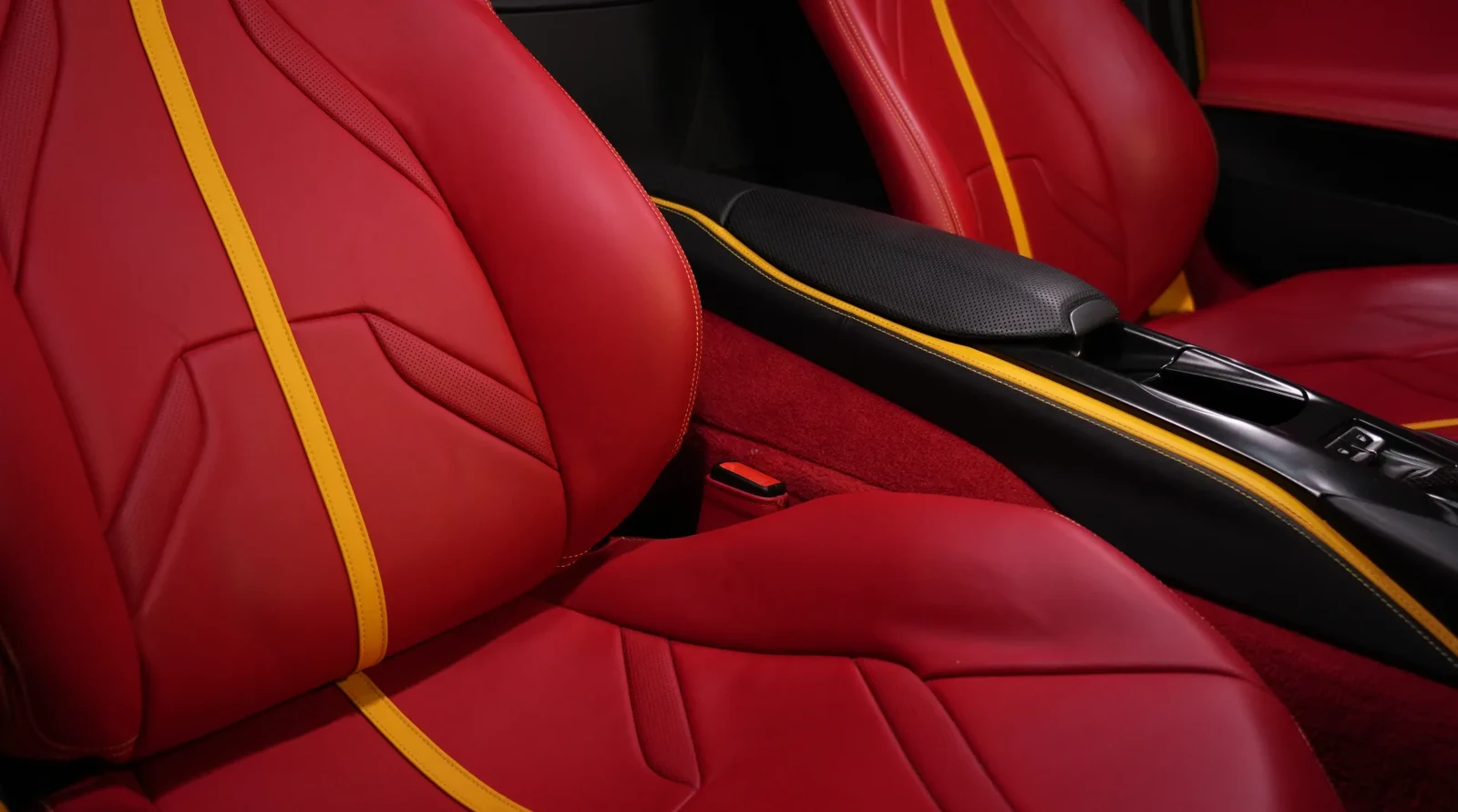 2021 Ferrari 812 Superfast 8XX by Onyx Concept interior, seats, Rosso Ferrari Red