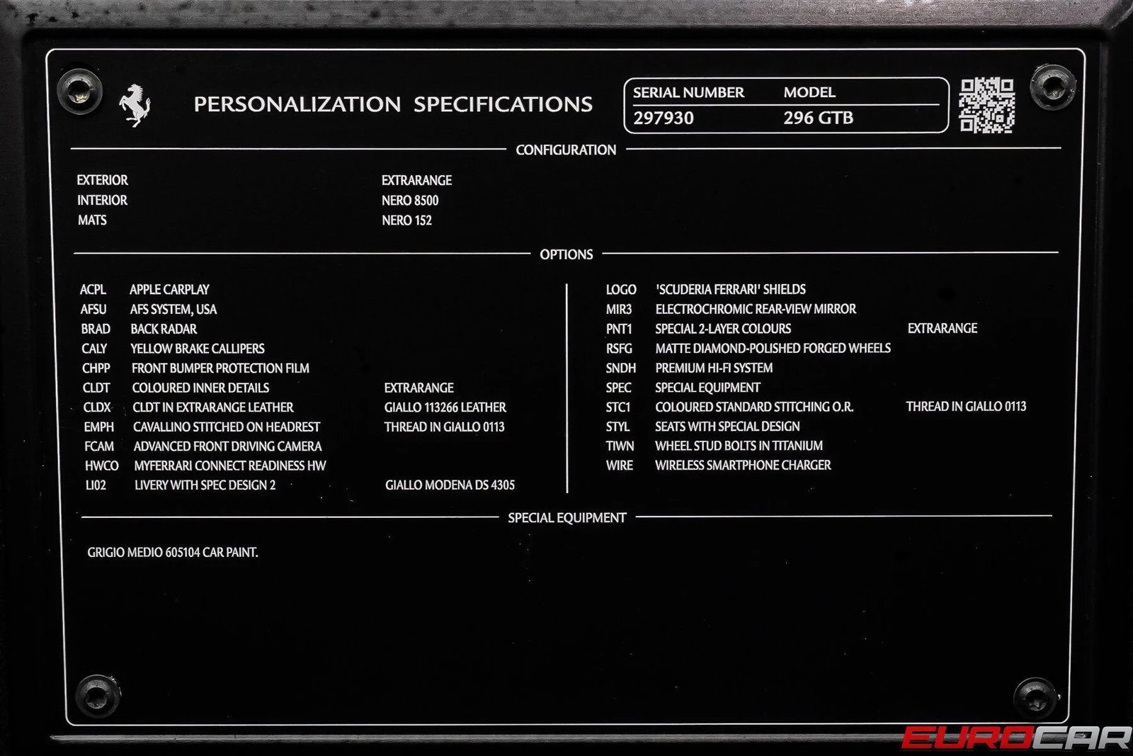 2023 Ferrari 296 GTB, 12/20