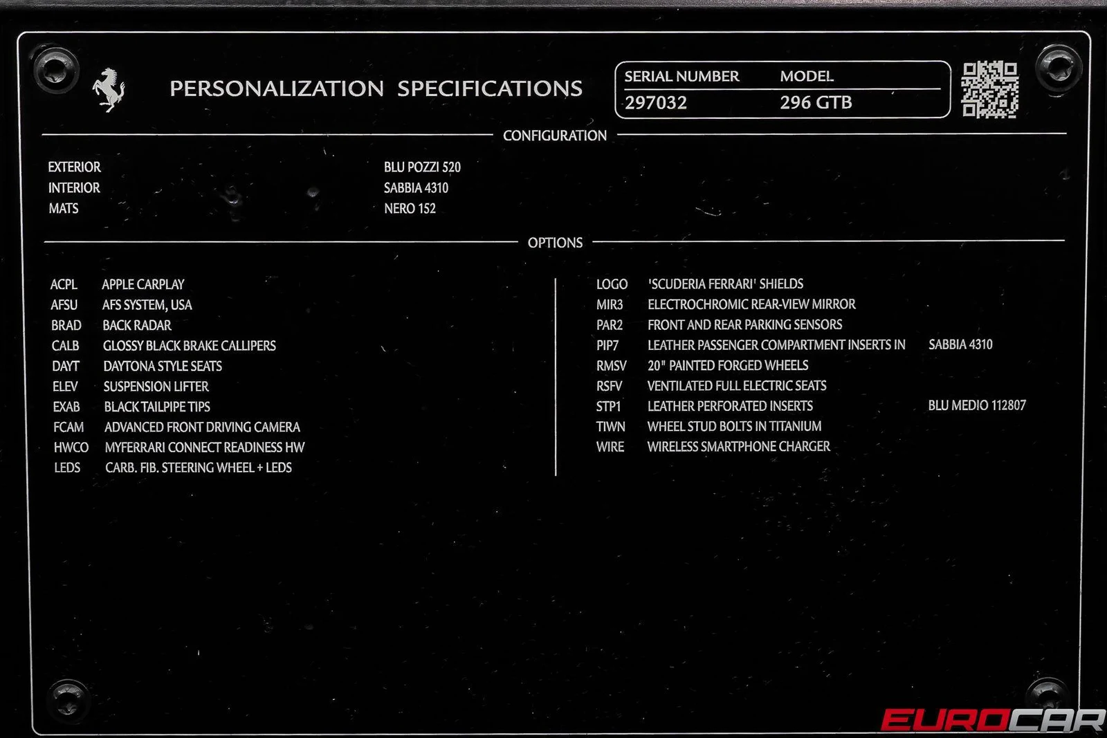 2023 Ferrari 296 GTB, 11/20