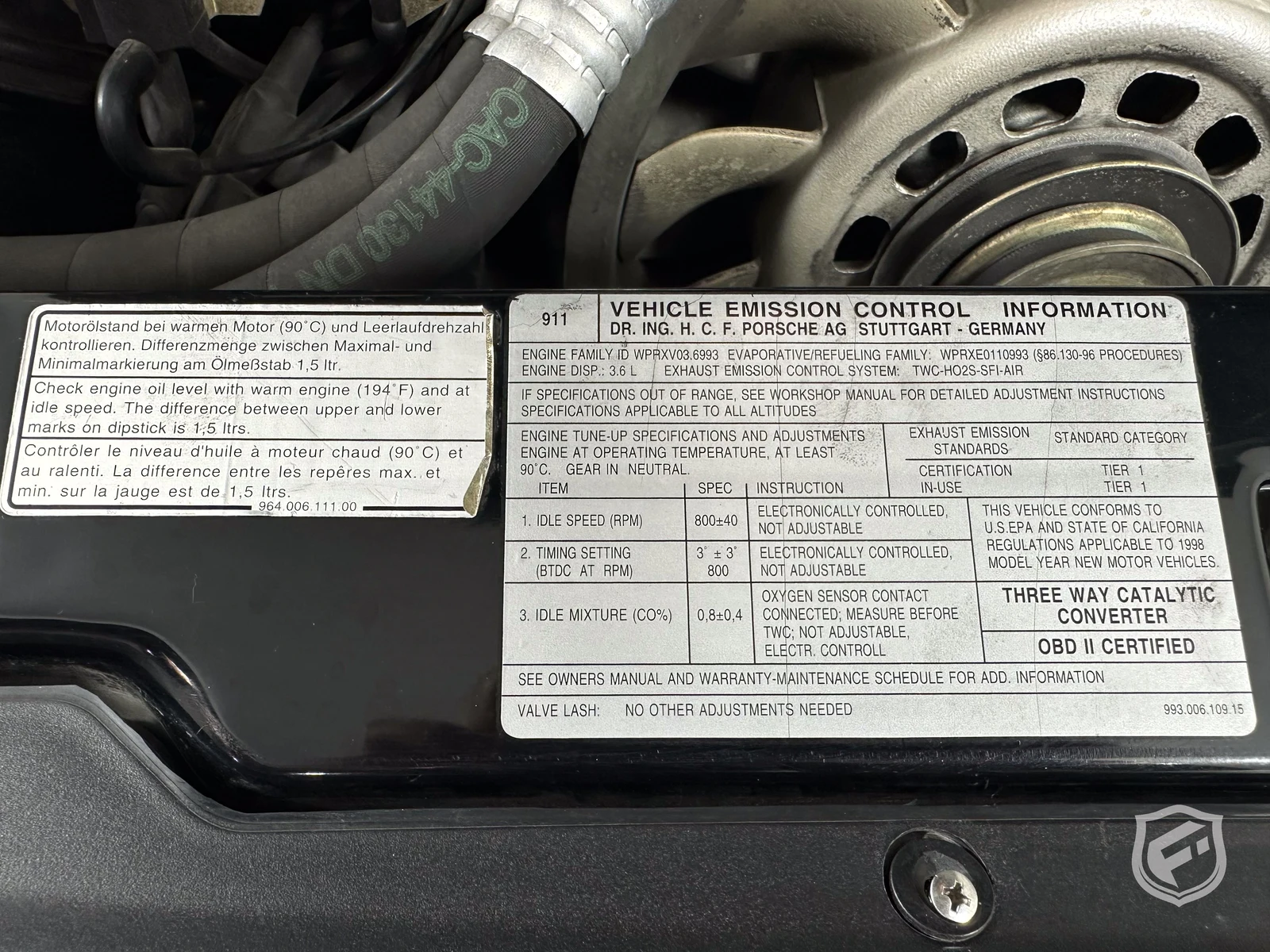 1998 Porsche 911 Carrera S (993), 9/20