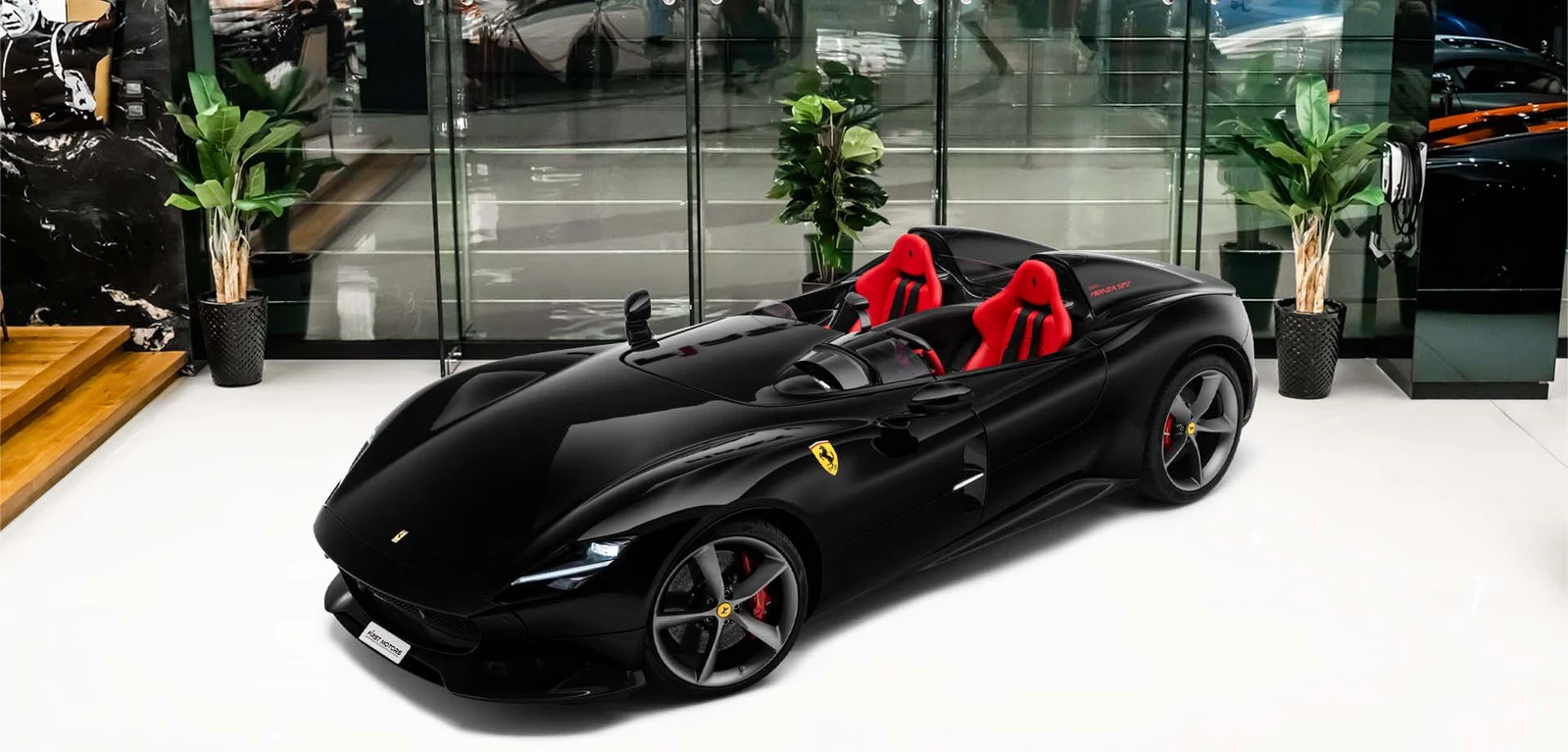 2021 Ferrari Monza SP2 in Black, front three-quarter view