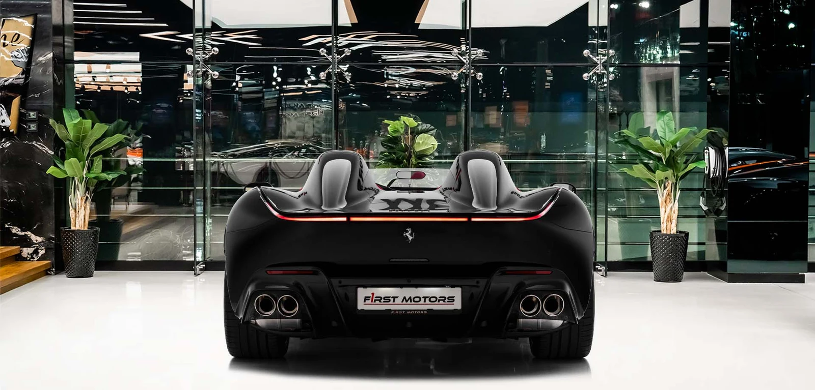 2021 Ferrari Monza SP2, rear three-quarter view, Black