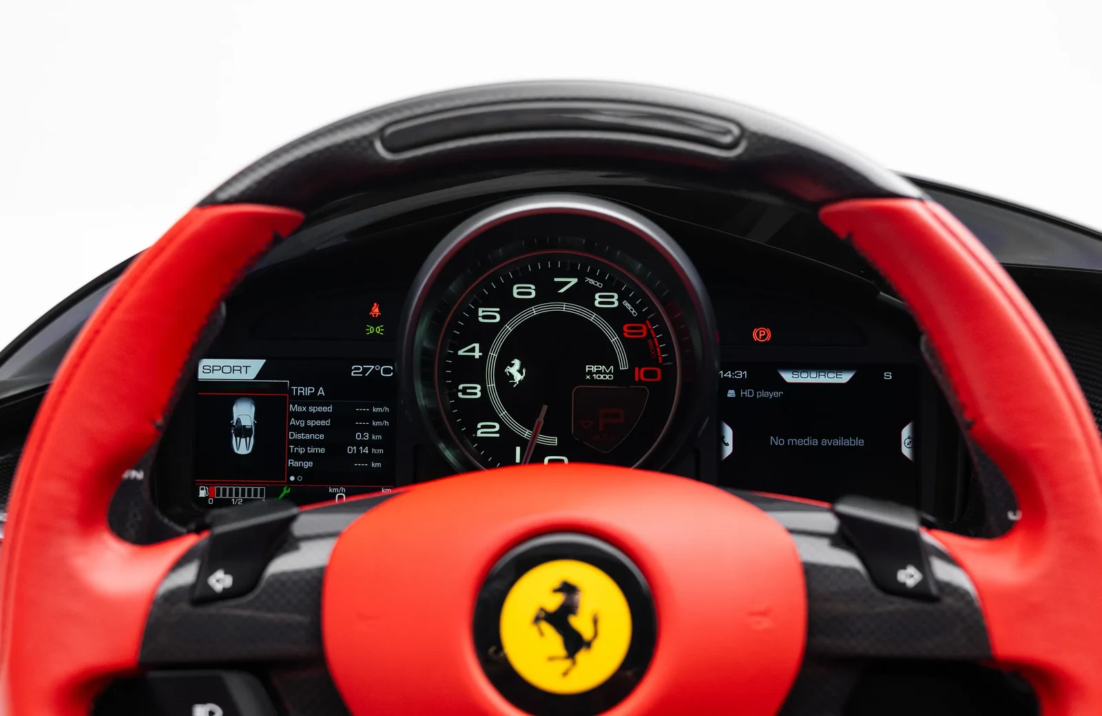 2021 Ferrari Monza SP2 interior, Red seats with black details
