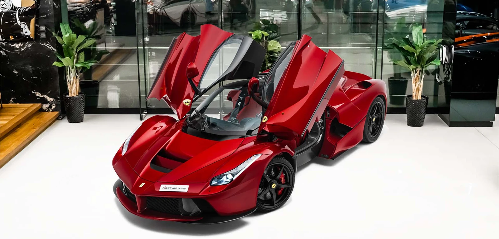 2014 Ferrari LaFerrari in Rosso Fuoco, front three-quarter view