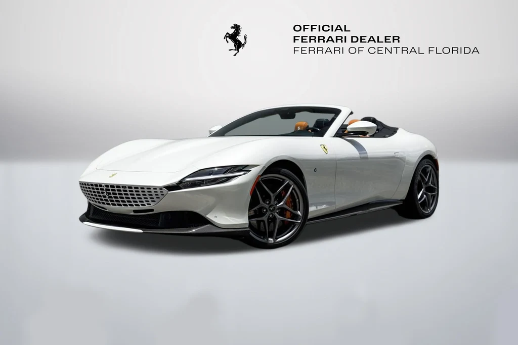 Ferrari Roma Spider in a front three-quarter view