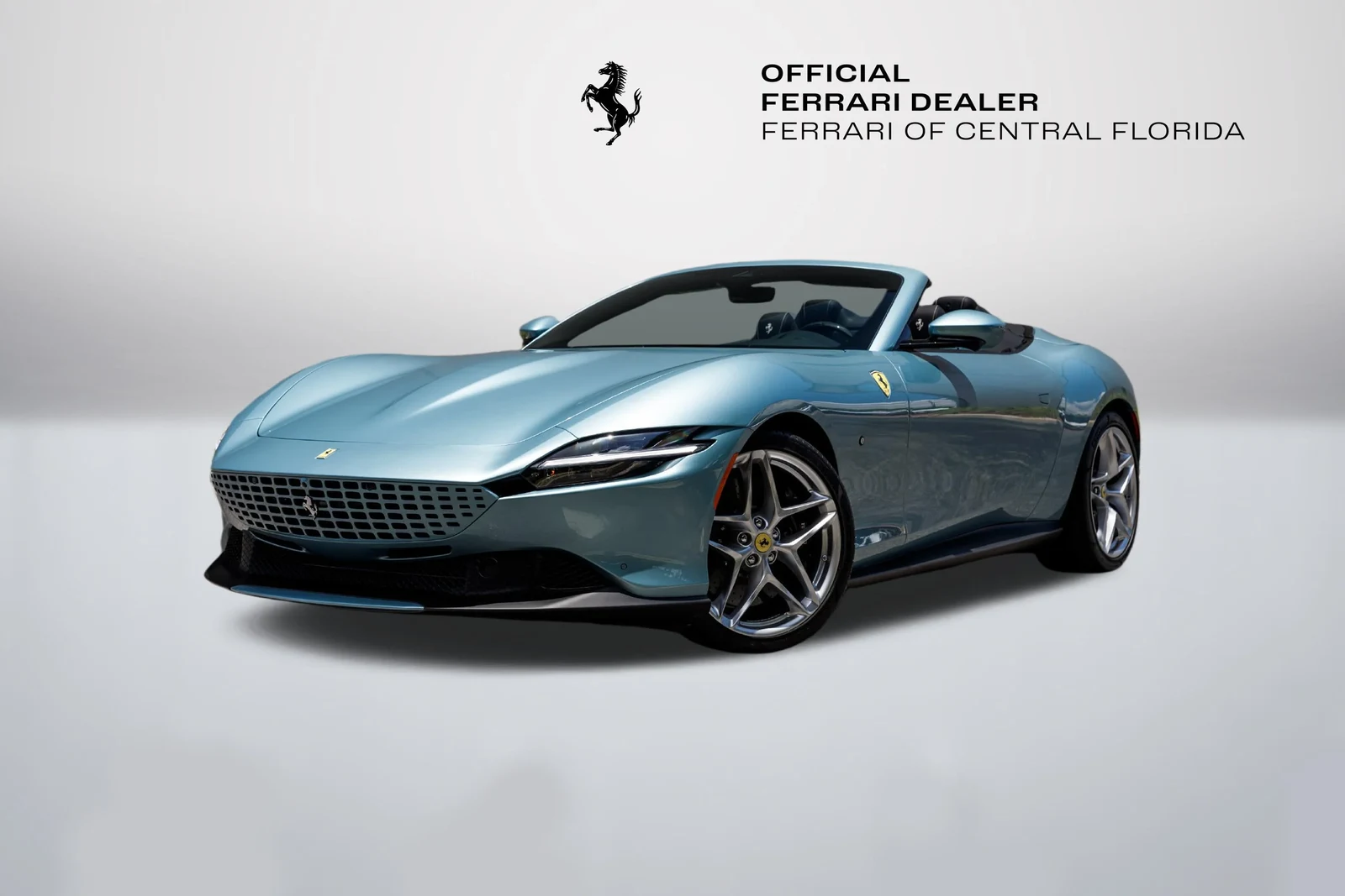 Ferrari Roma Spider in a front three-quarter view