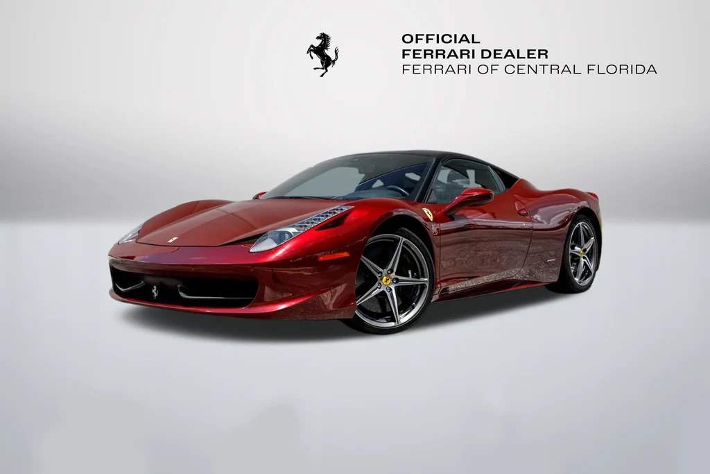 Ferrari 458 Italia in a front three-quarter view