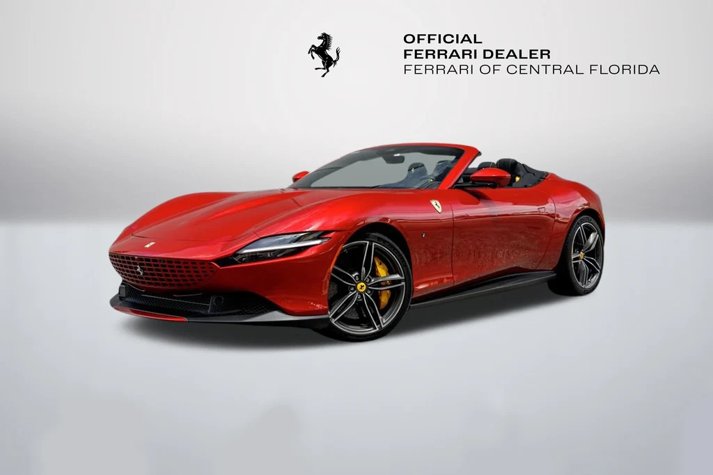Ferrari Roma Spider in a front three-quarter view