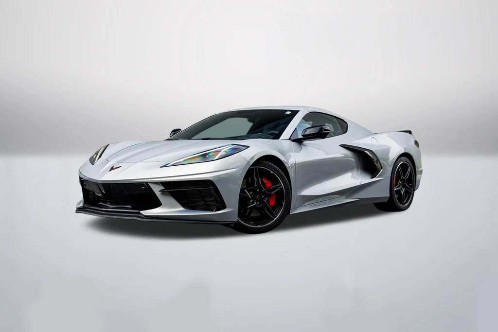 Chevrolet Corvette C8 Stingray in a front three-quarter view