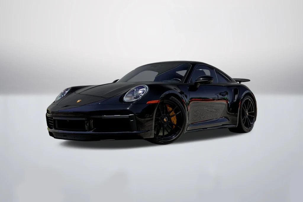 Porsche 911 (992) Turbo S in a front three-quarter view