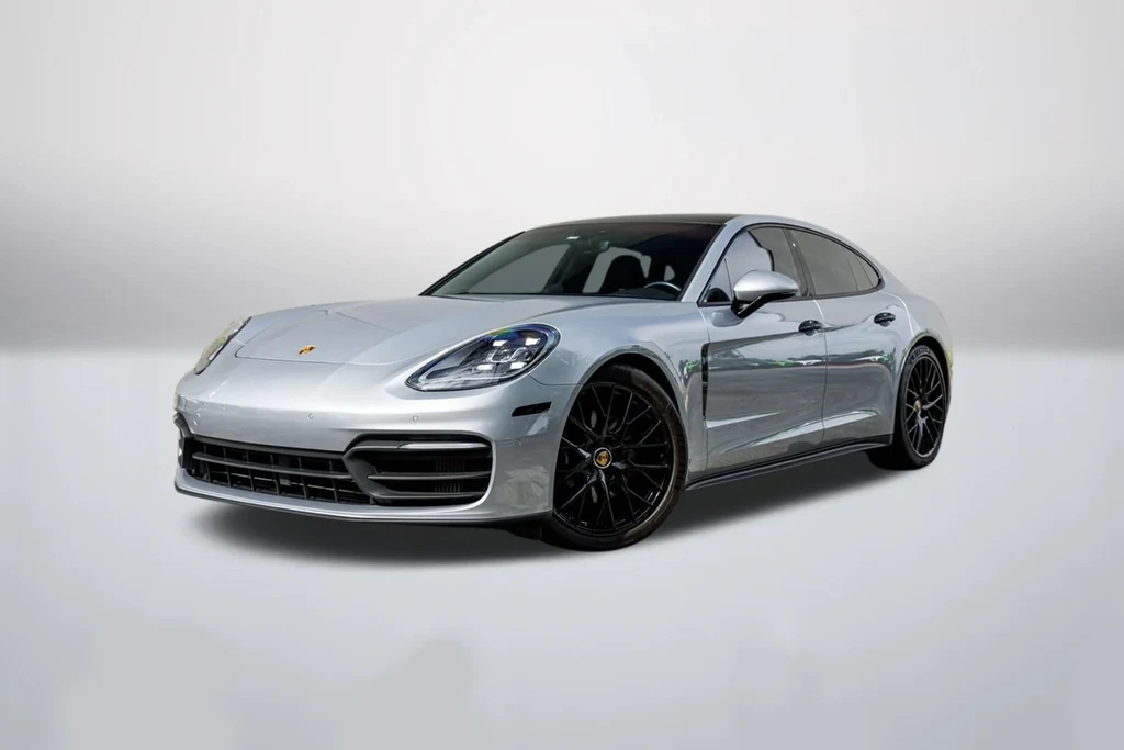 Porsche Panamera in a front three-quarter view