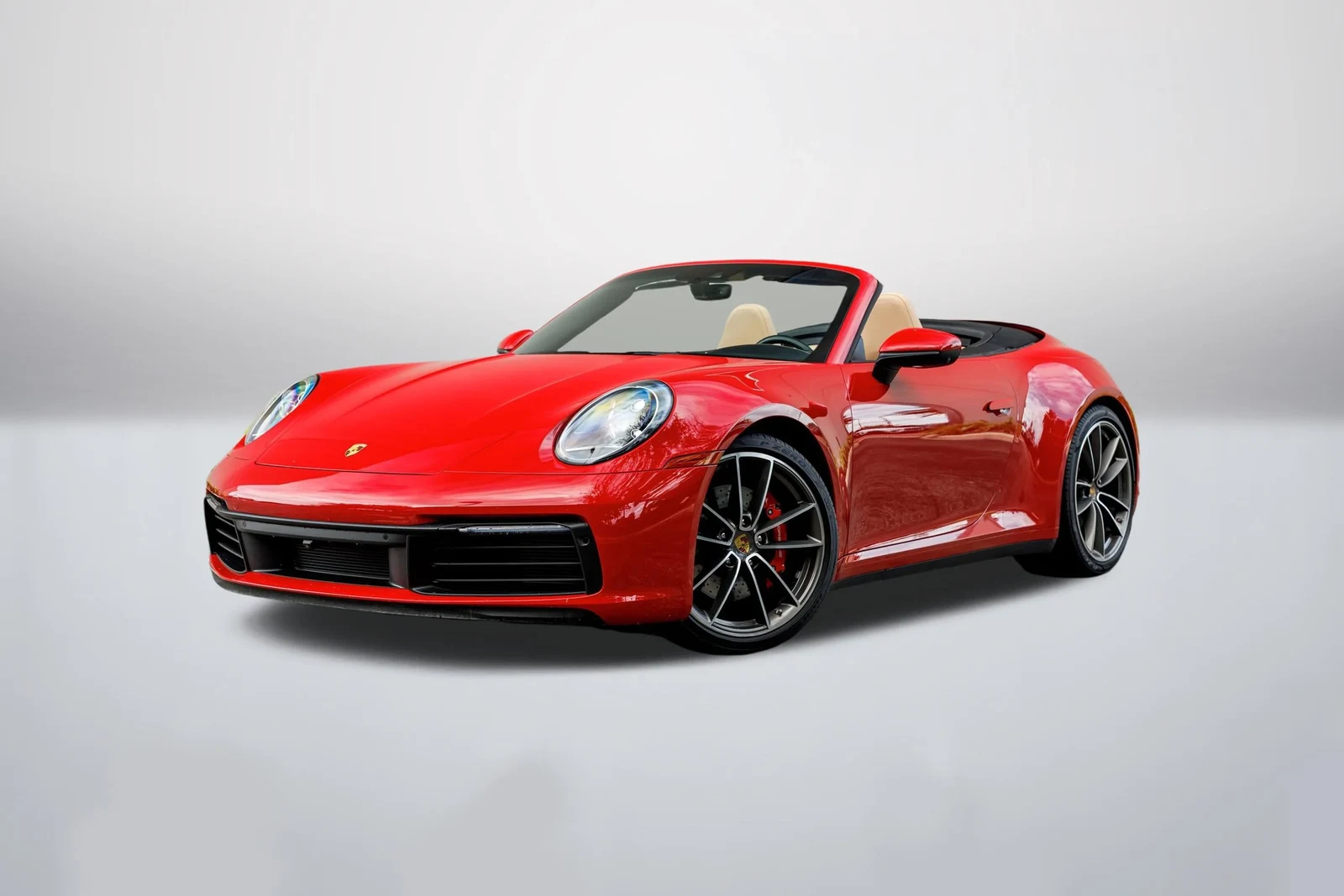 Porsche 911 (992) Carrera S Cabriolet in a front three-quarter view