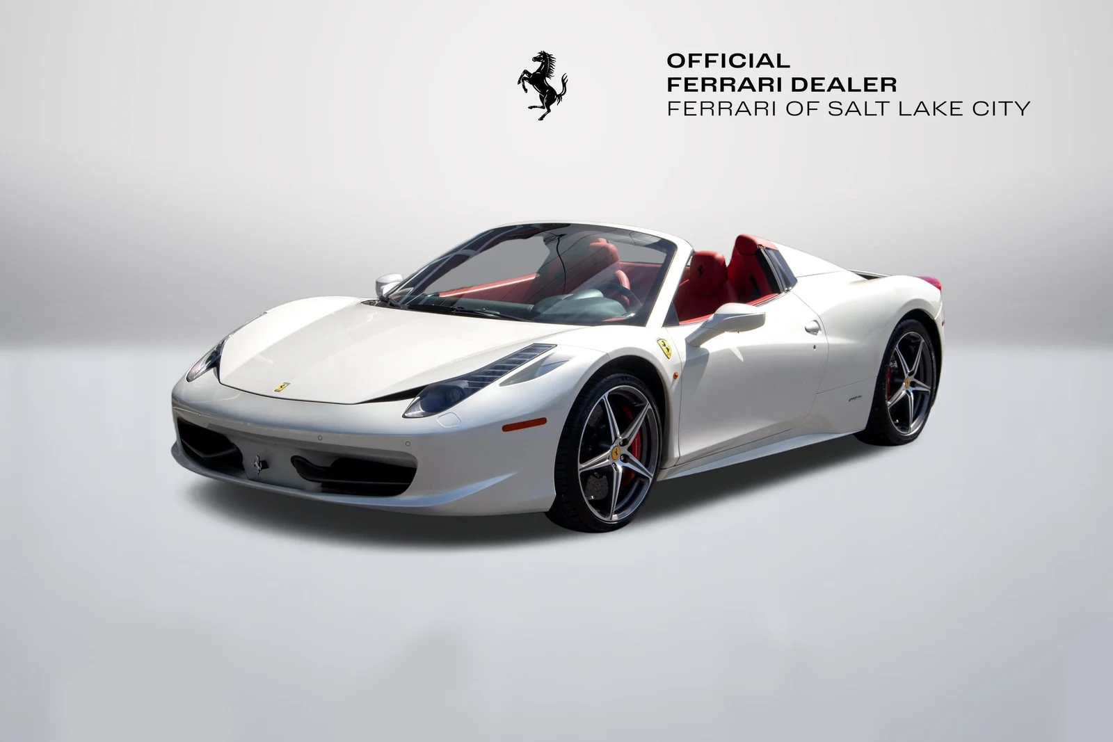 Ferrari 458 Spider in a front three-quarter view