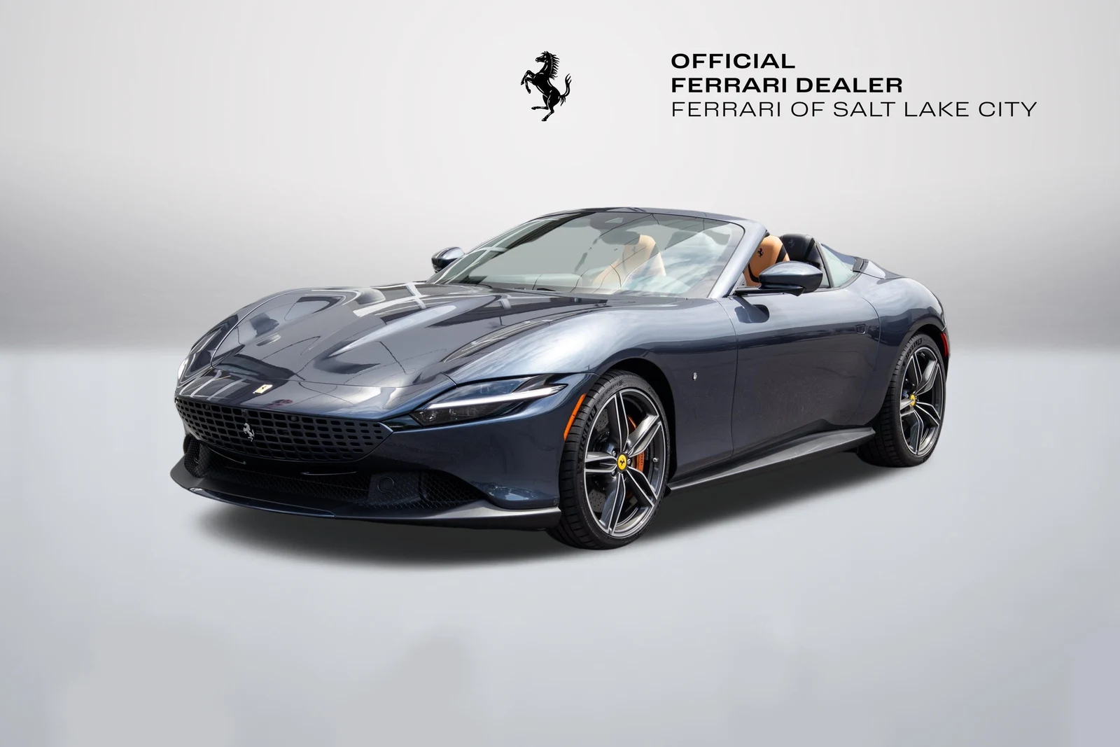 Ferrari Roma Spider in a front three-quarter view
