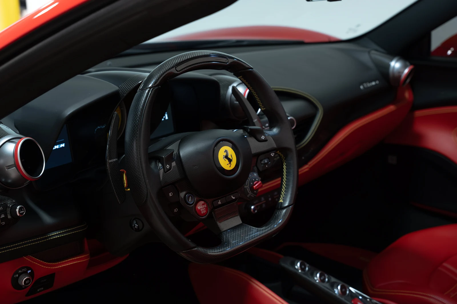 2021 Ferrari F8 Spider interior, Rosso Ferrari